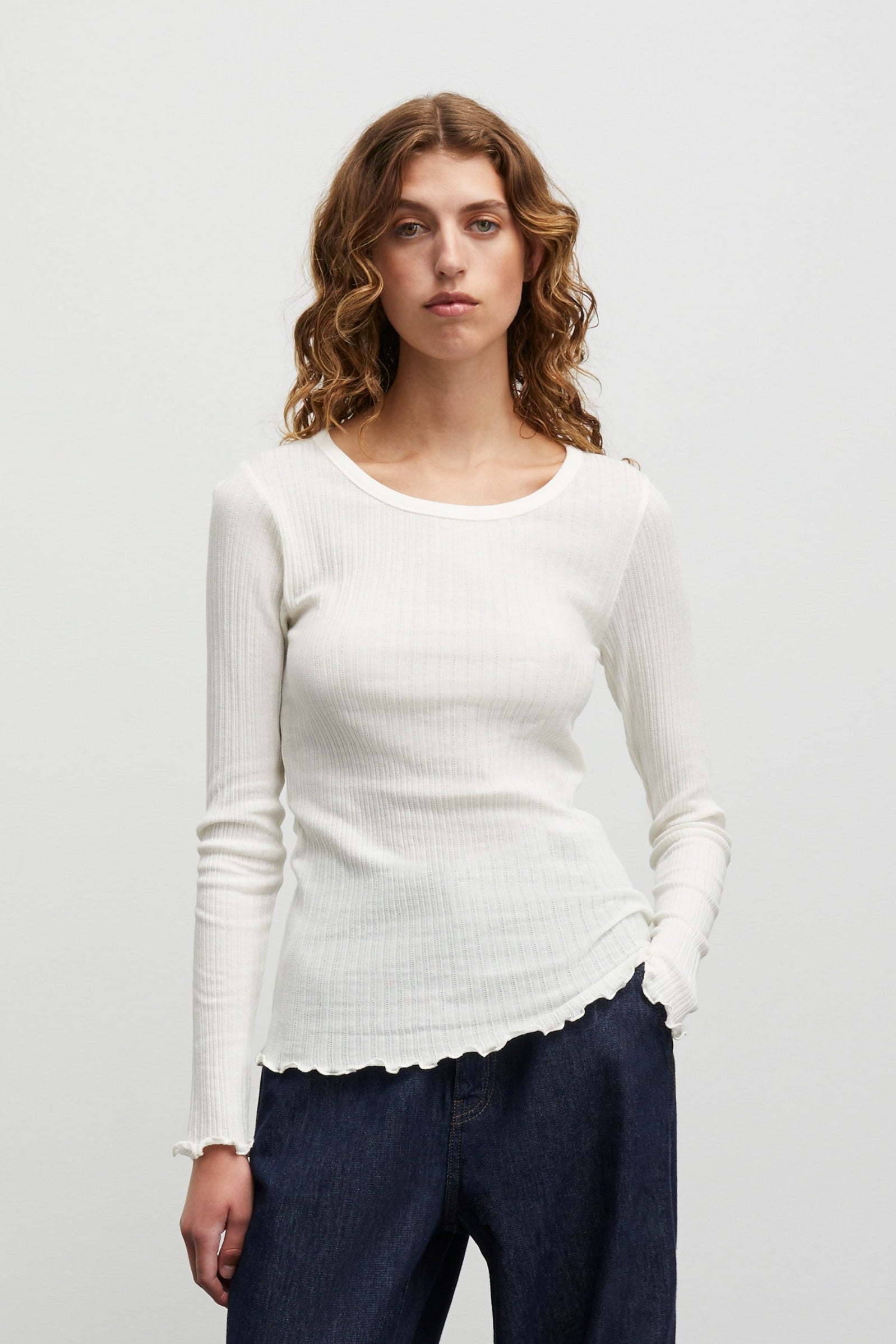 Pointella Troja langærmet t-shirt - Vanilla Ice